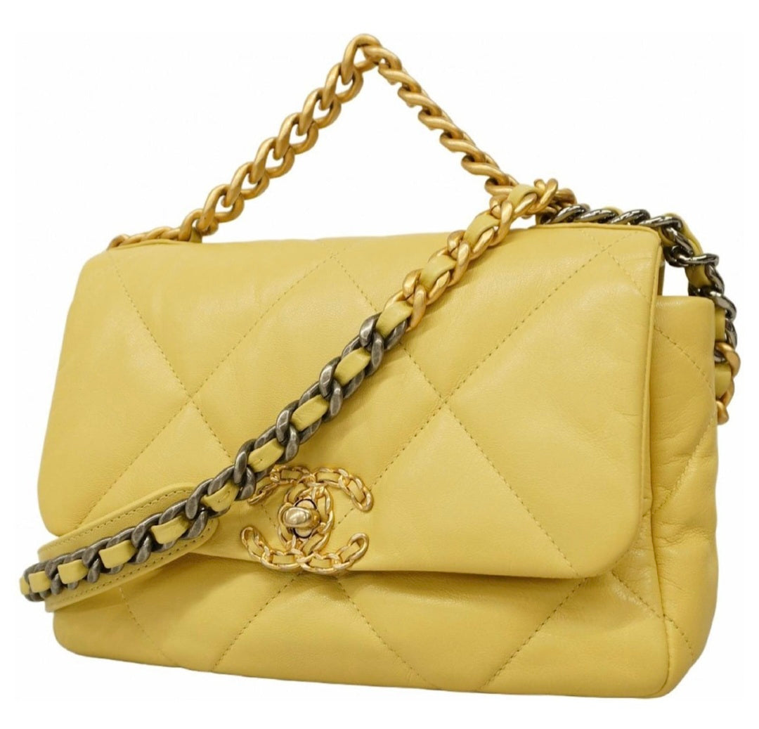 BORSA CHANEL 19 A SPALLA GIALLA