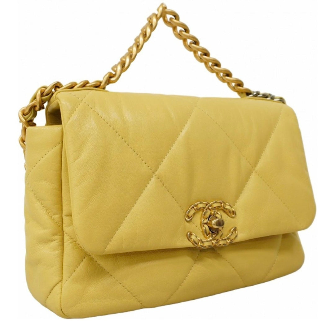 BORSA CHANEL 19 A SPALLA GIALLA