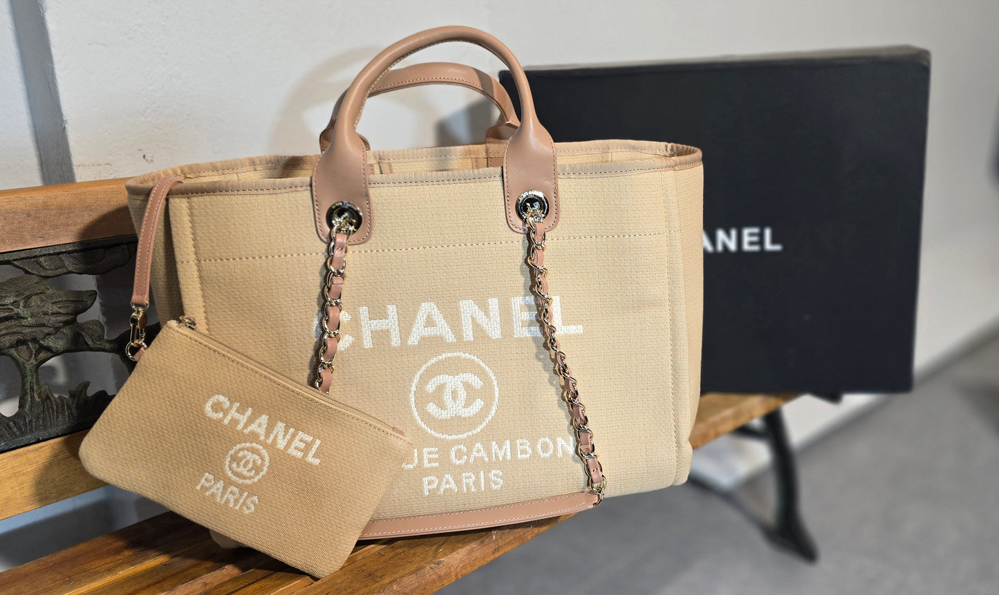 BORSA CHANEL DEAUVILLE BEIGE