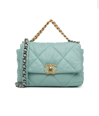 BORSA CHANEL 19 A SPALLA VERDE