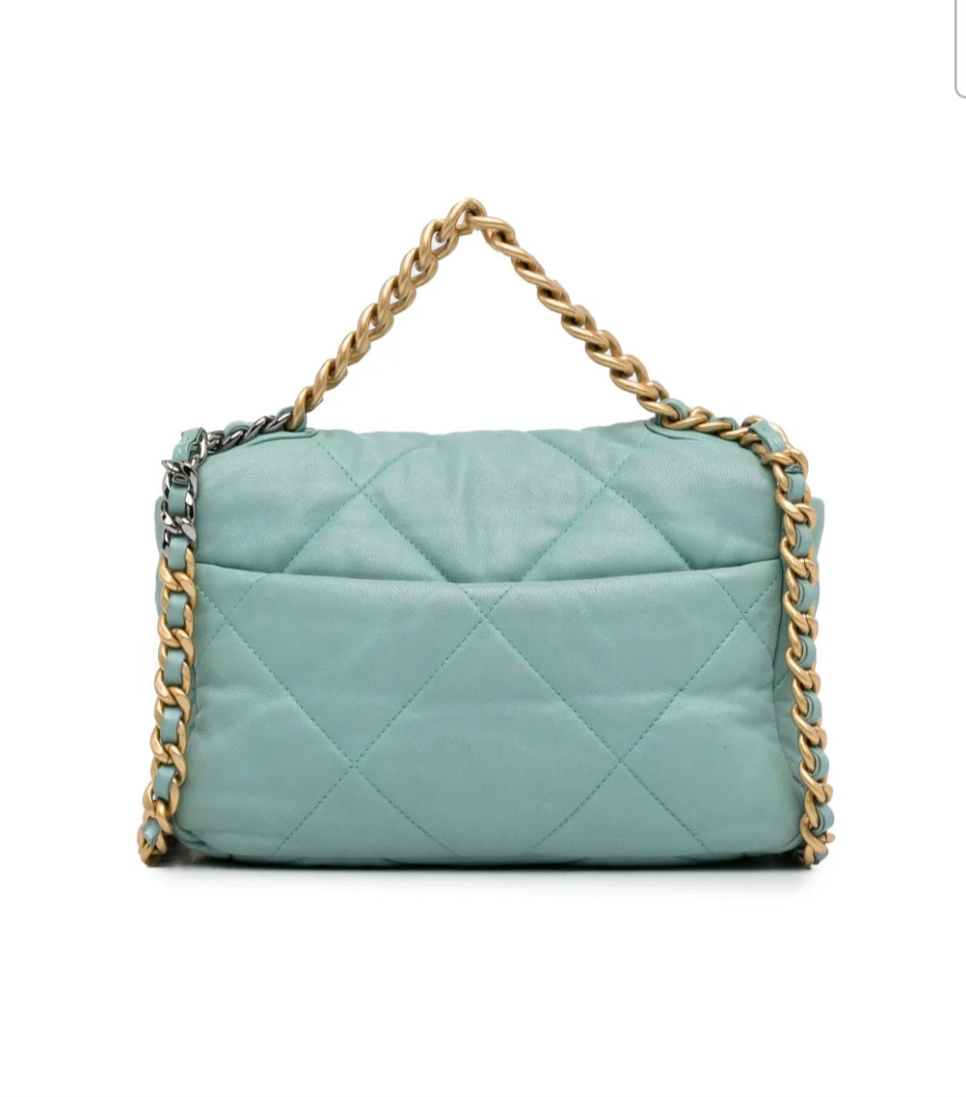 BORSA CHANEL 19 A SPALLA VERDE