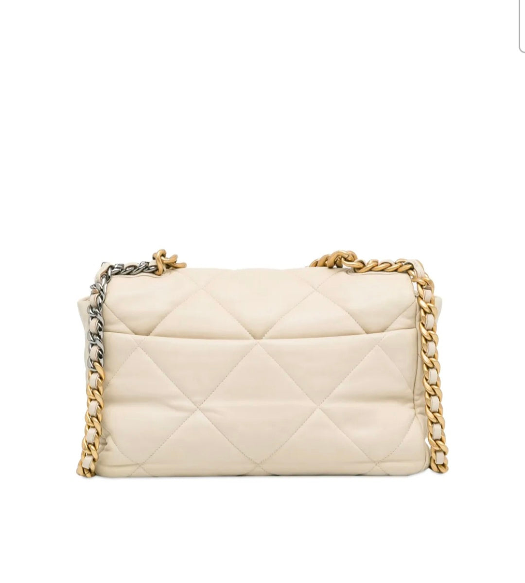 BORSA CHANEL 19 A SPALLA BEIGE