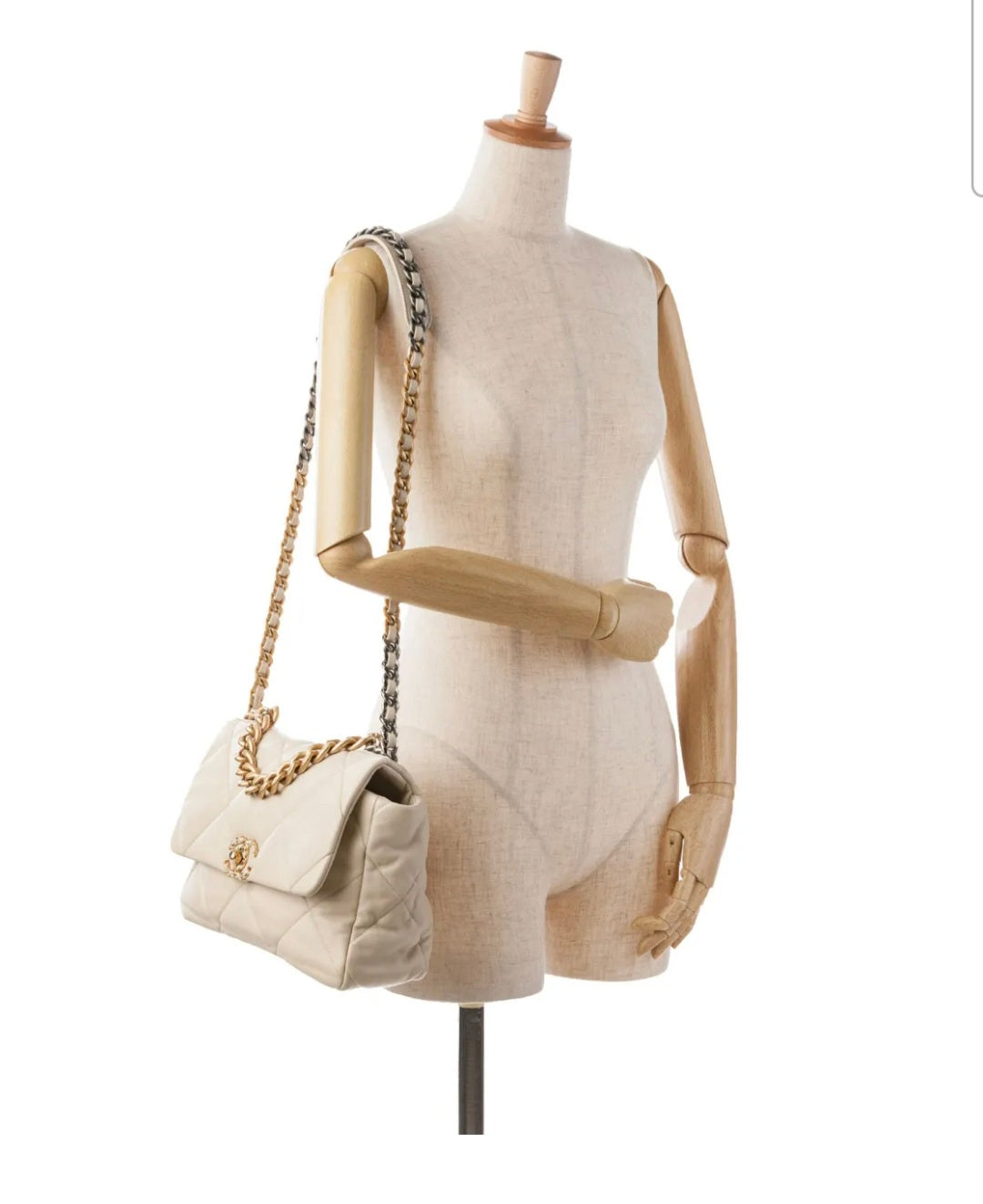 BORSA CHANEL 19 A SPALLA BEIGE